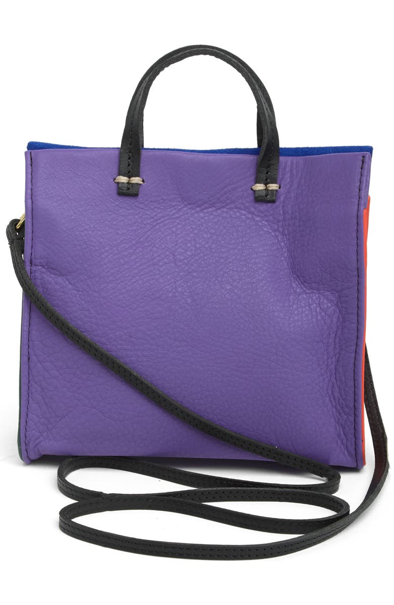 Clare V. Simple Leather Colorblock Bebe Satchel, Alternate, color,