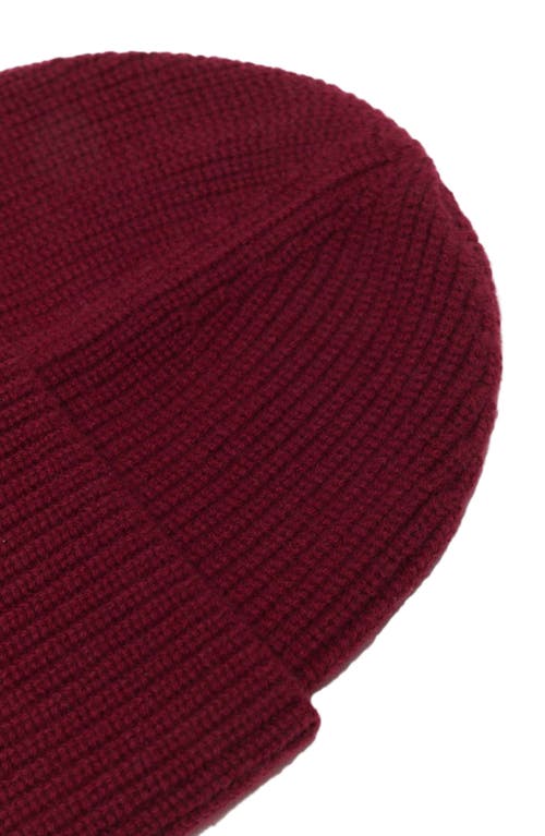 Maje Wool And Cashmere Beanie In Burgundy
