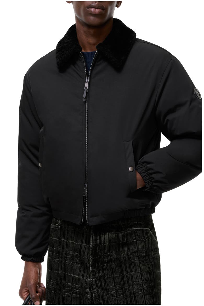 Nylon Cotton Farnborough Aviator Jacket, Main, color, Black