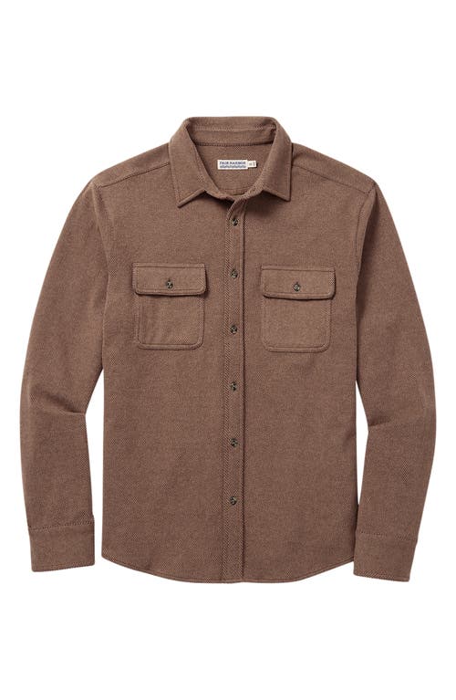 Fair Harbor Dunewood Stretch Flannel Button-up Shirt In Brown