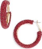 NORDSTROM RACK Faceted Stone Hoop Earrings