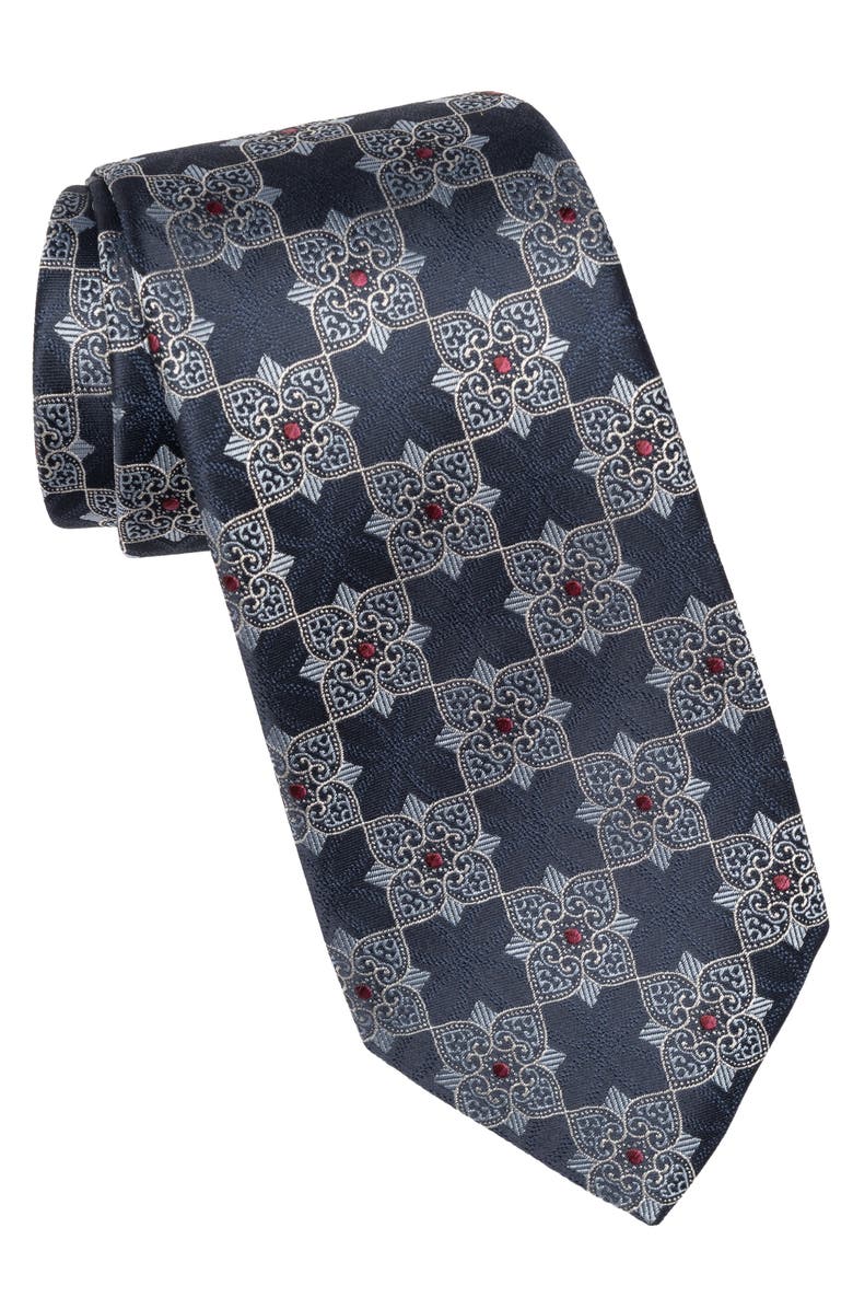 Elizabetta Amalfi - Extra Long Silk Jacquard Tie for Men, Main, color, Blue