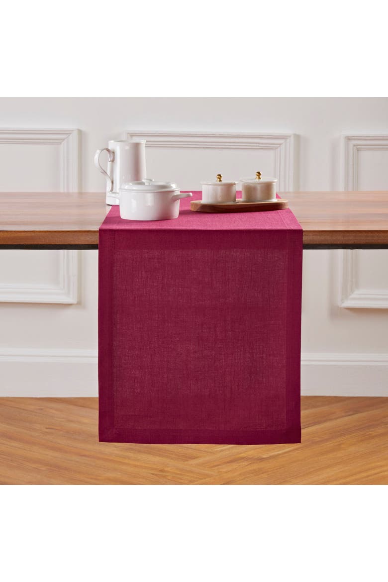 Linen Table Runner - Diana, Alternate, color, Beet