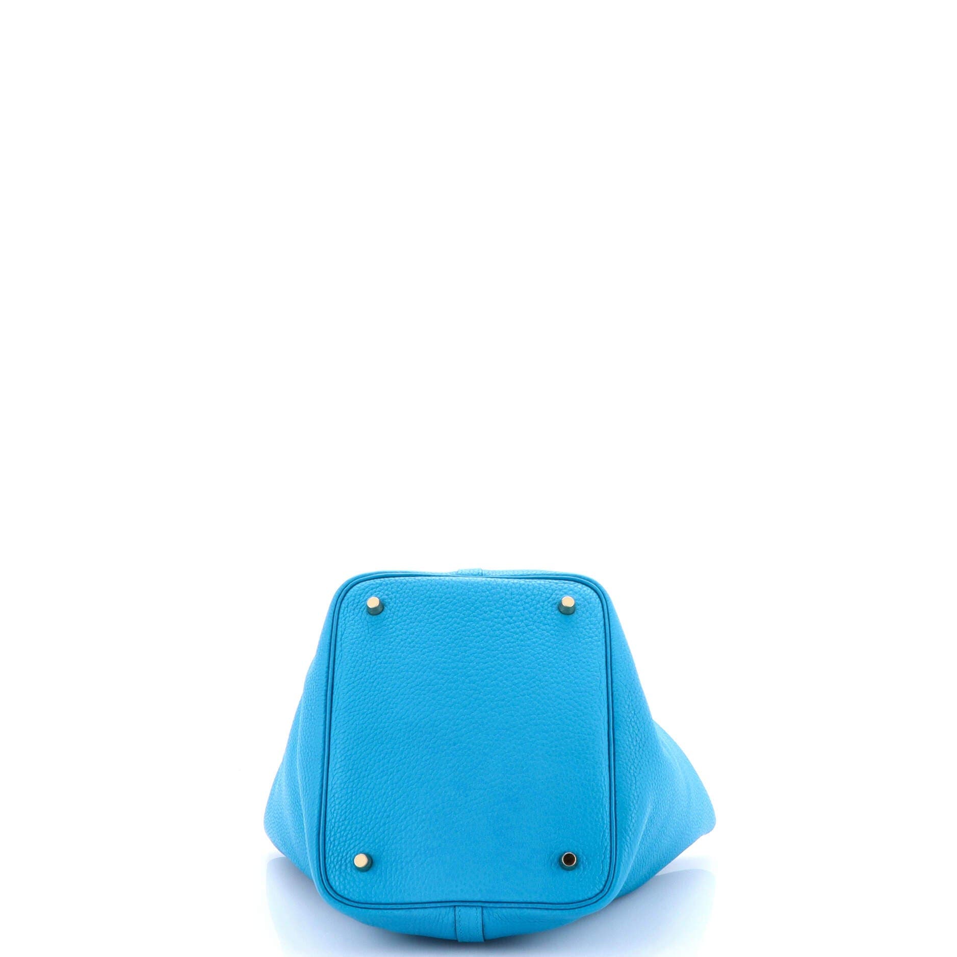 Pre-Owned Hermes Picotin Lock Bag Clemence MM, Alternate, color, Bleu Zanzibar