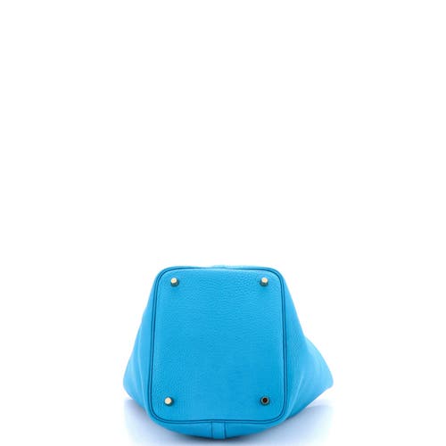 Pre-owned Hermes Hermes Picotin Lock Bag Clemence Mm In Blue