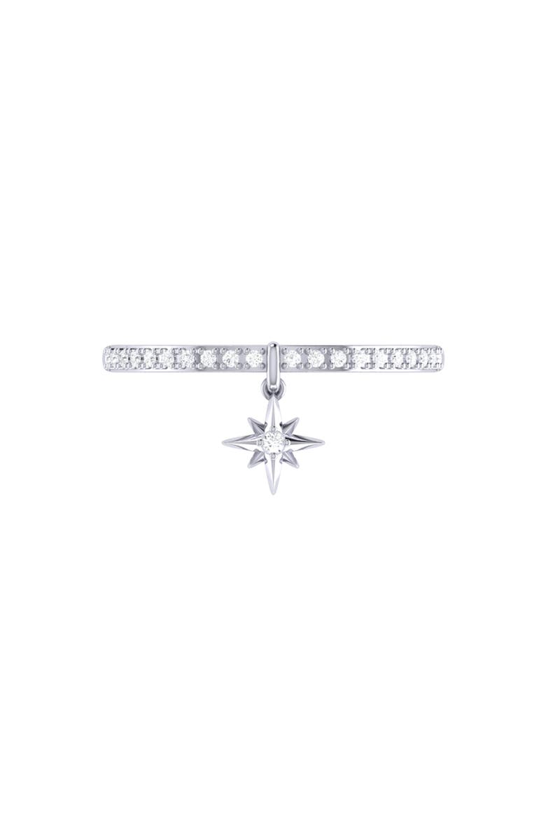 LuvMyJewelry Little North Star Sterling Silver Diamond Charm Ring, Alternate, color, 