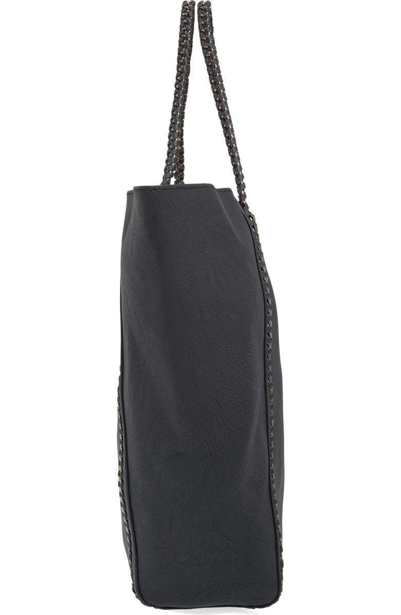 Phase 3 Chain Faux Leather Tote, Alternate, color,