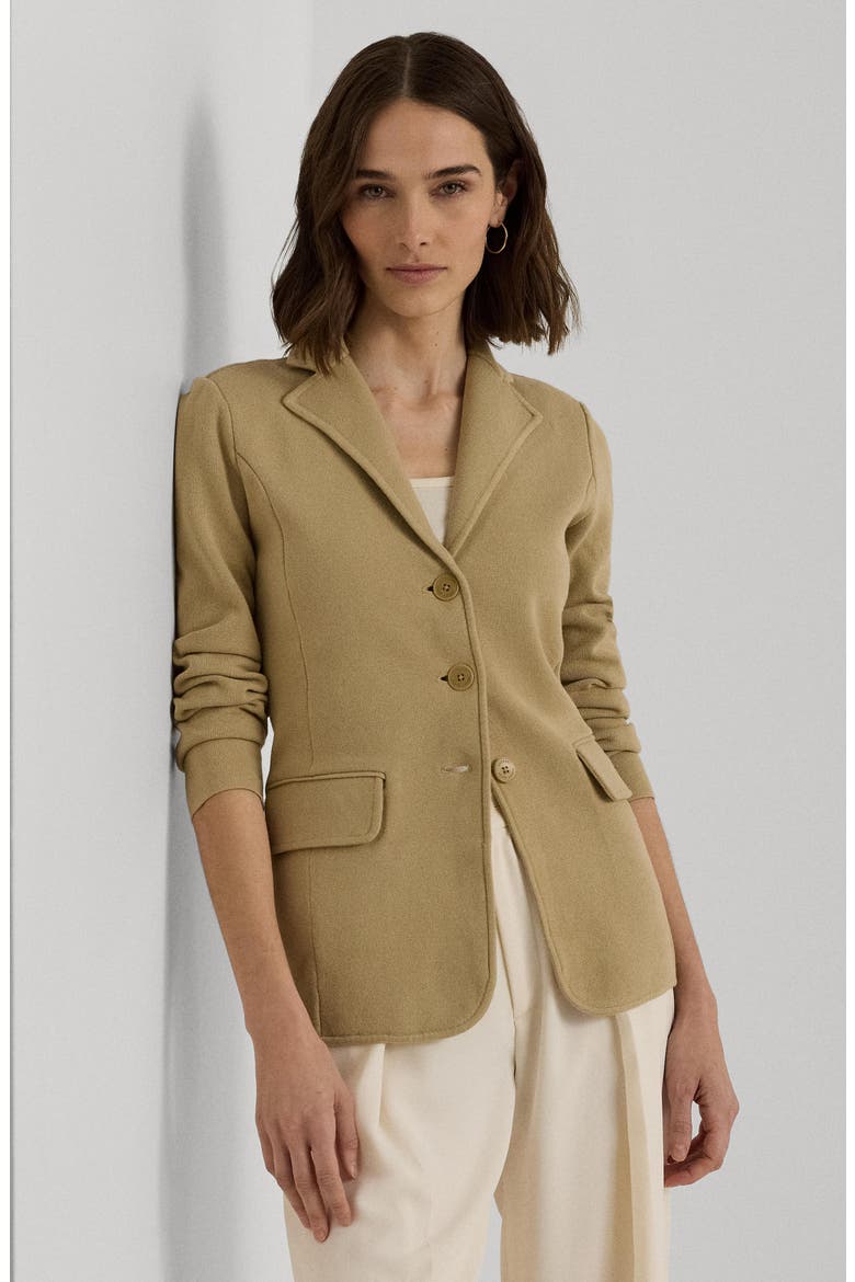 Combed Cotton Blend Blazer, Alternate, color, BIRCH TAN