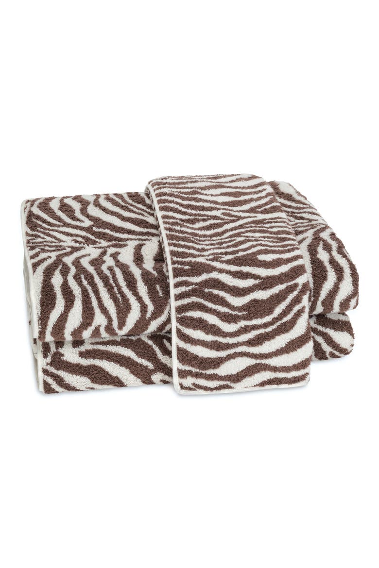 Regine Zebra Stripe Cotton & Linen Towel, Main, color, SABLE