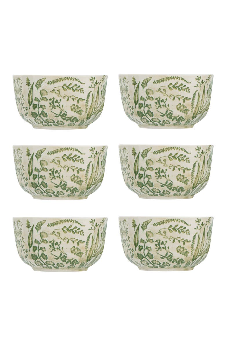 Storied Home Bowl with Hand-Stamped & Embossed Pattern, Main, color, Green