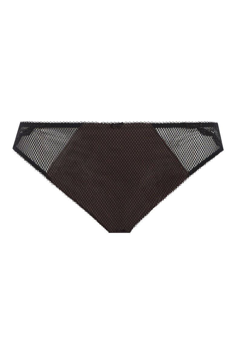 Charley Full Figure Mesh & Lace Brazilian Briefs, Alternate, color, BLACK