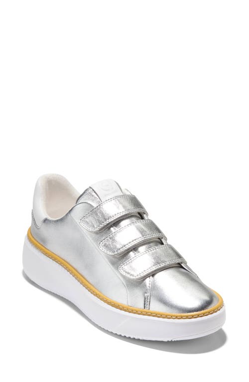 Cole Haan GrandPro Topspin Strap Sneaker in Silver Talca/Optic White 