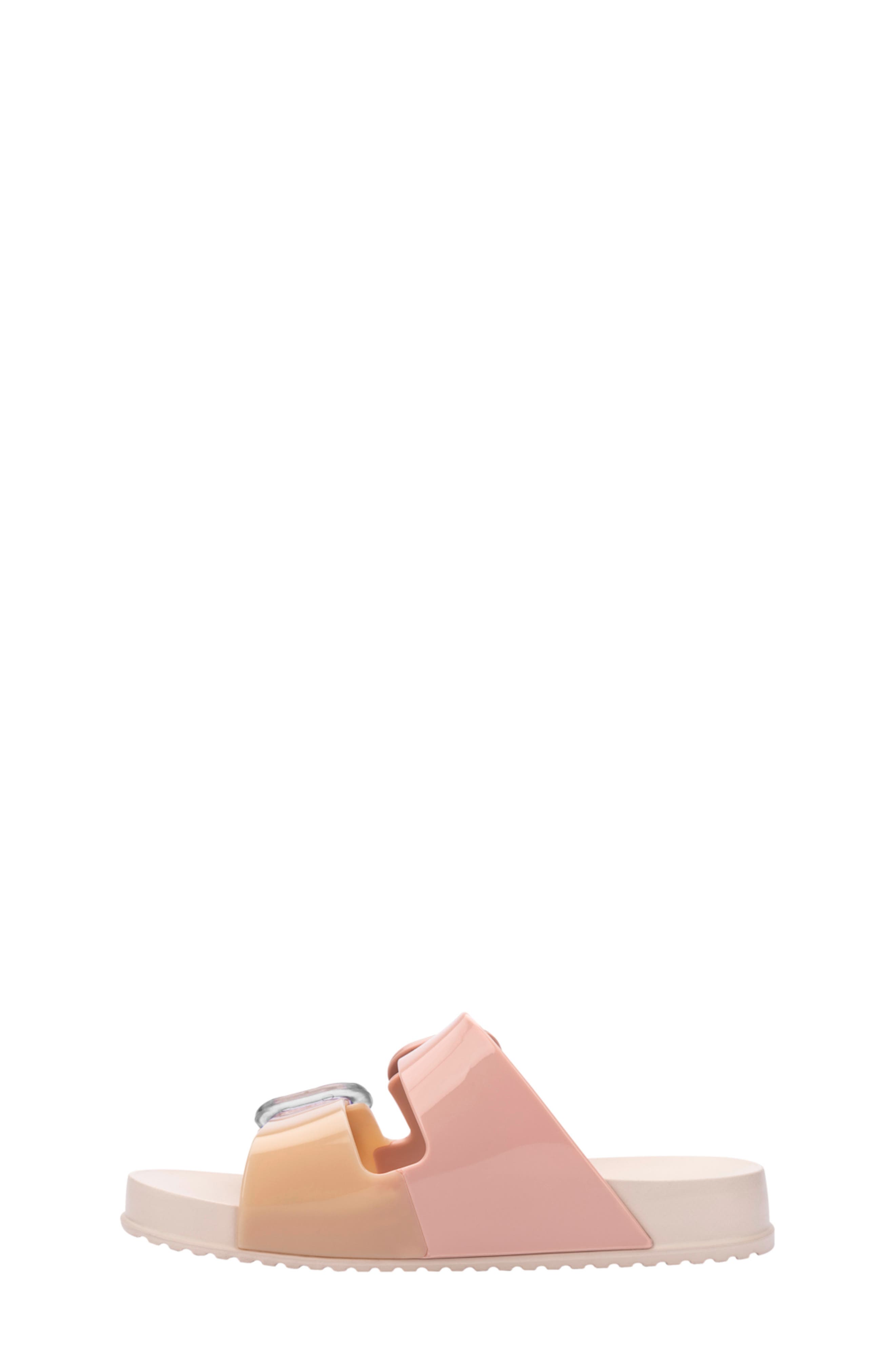 Mini Melissa Kids' Mini Cozy Slide Sandal, Alternate, color, Pink/Beige