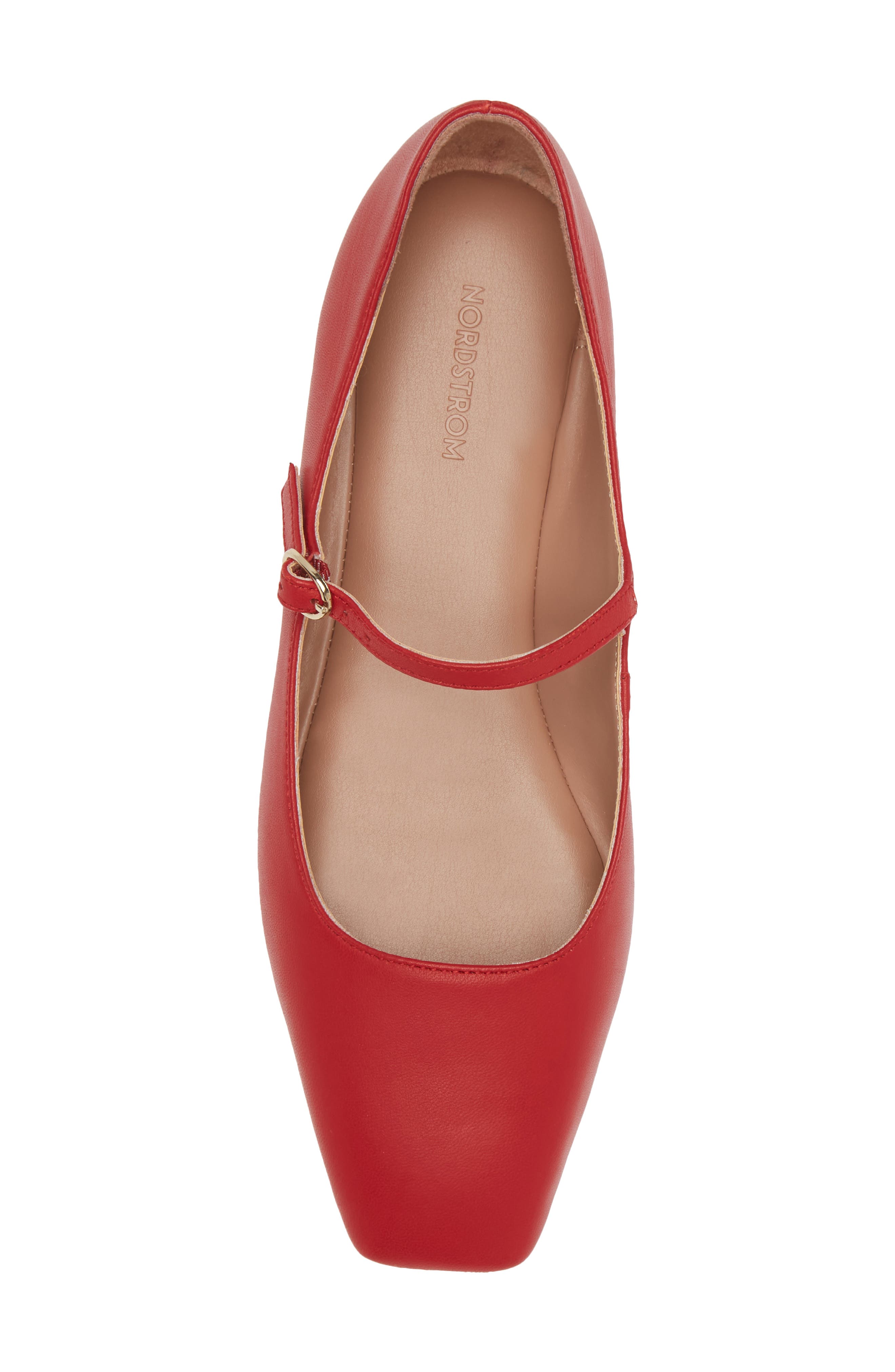 Nordstrom Mary Jane Flat, Alternate, color, Red