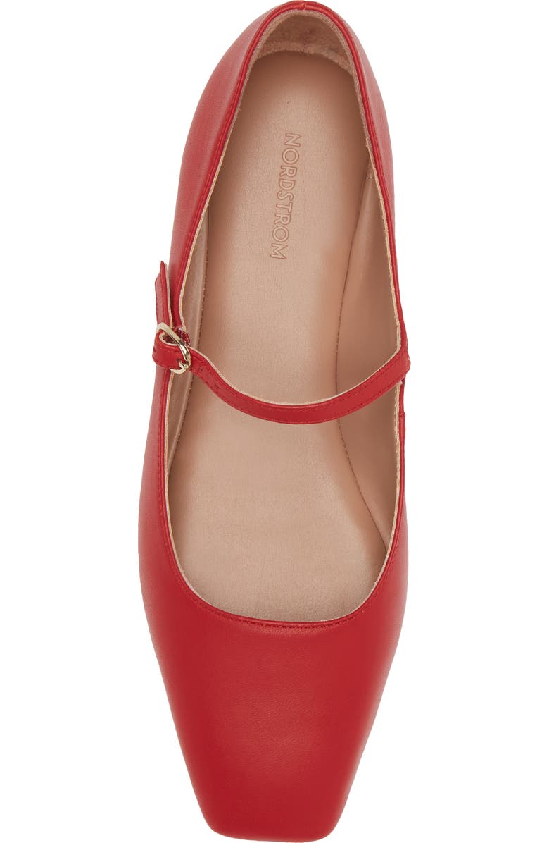Nordstrom Mary Jane Flat, Alternate, color, Red