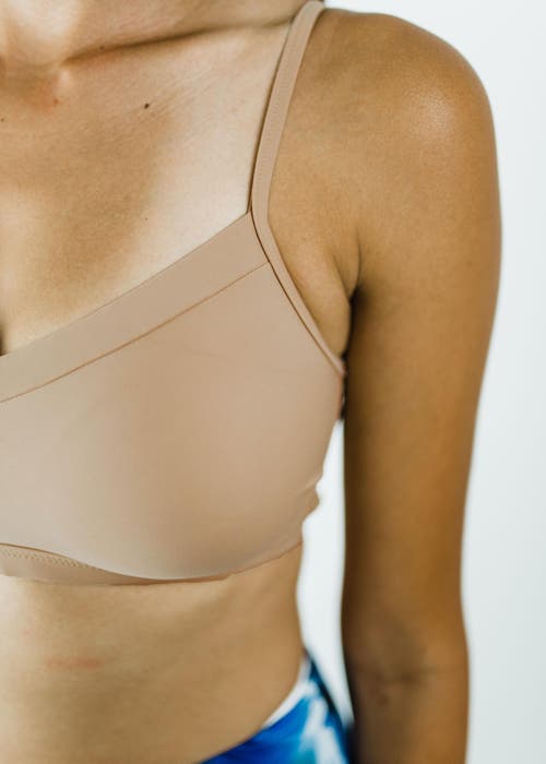 Calypsa Adjustable Strap Swim Bra In Black