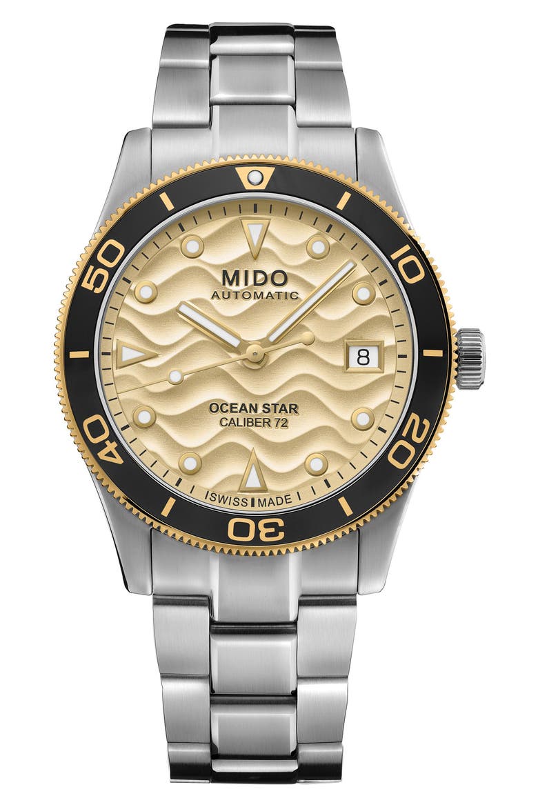 Ocean Star Captain Automatic Bracelet Watch, 39mm, Main, color, CHAMPAGNE / GOLDEN