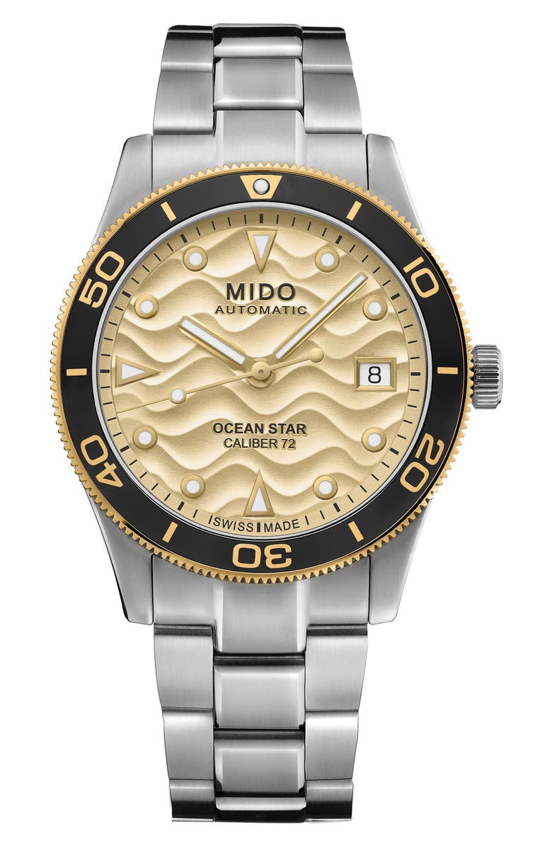 MIDO Ocean Star Captain Automatic Bracelet Watch, 39mm, Main, color, Champagne / Golden