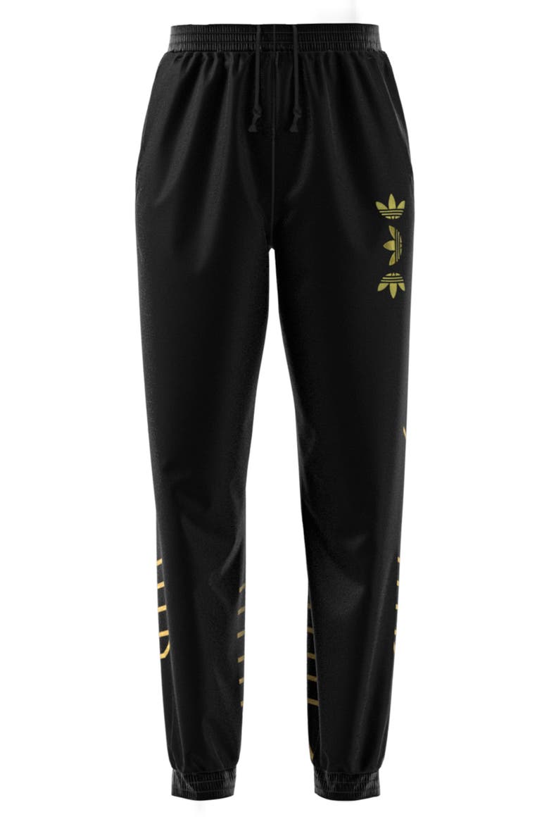 adidas Large Logo Track Pants, Alternate, color, BLACK/ GOLD MET.