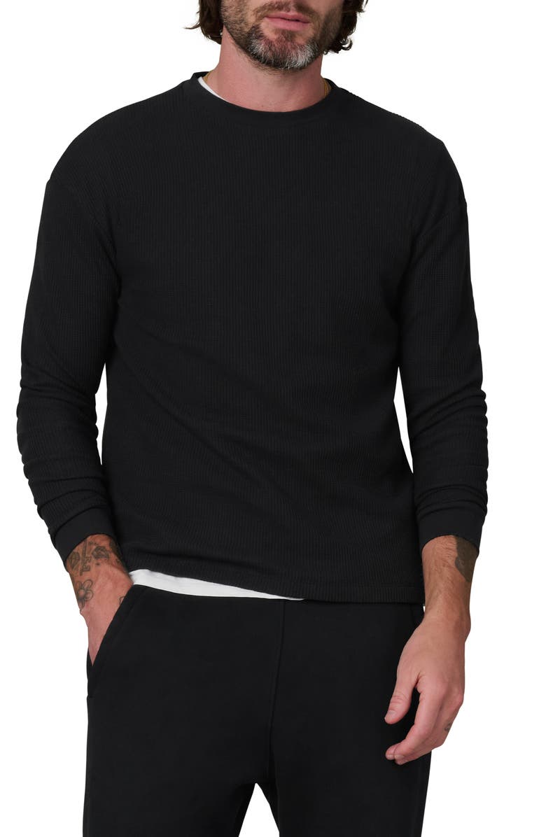 Joe's Waffle Monogram Long Sleeve T-Shirt, Main, color, Black