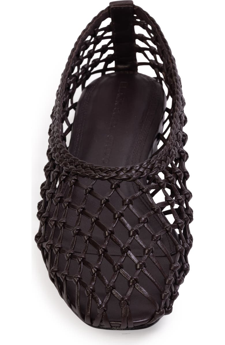 BLACK SUEDE STUDIO Sonia Flat, Alternate, color, Black Coffee Leather