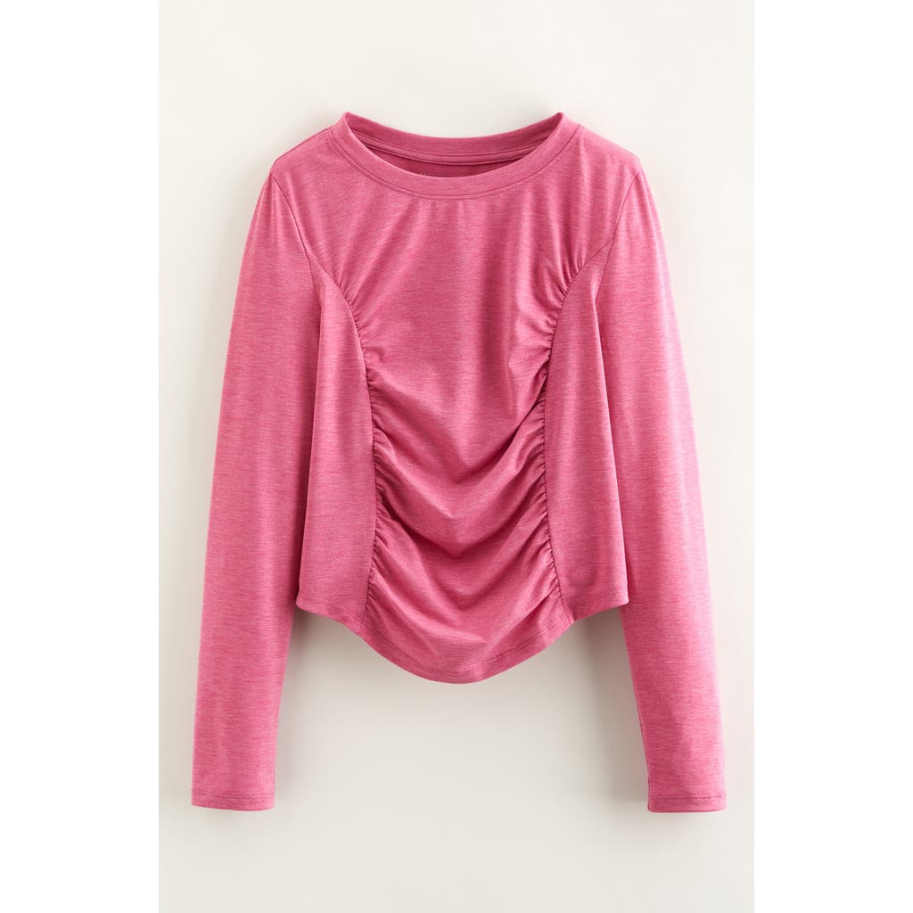 Zella Girl Kids' Jump Start Long Sleeve Draped T-shirt In Pink