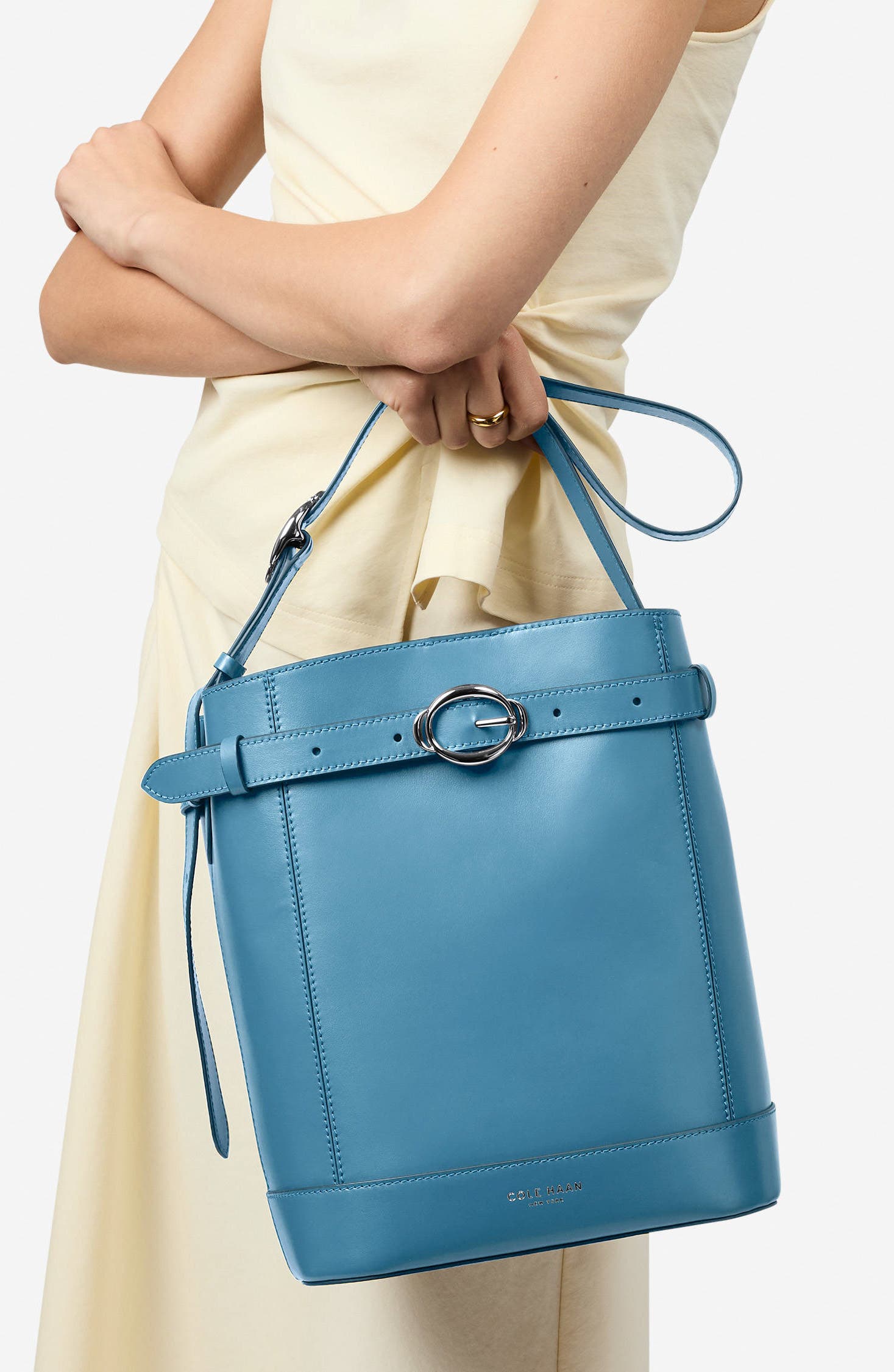 Alexandria Leather Bucket Bag, Alternate, color, PROVINCIAL BLUE