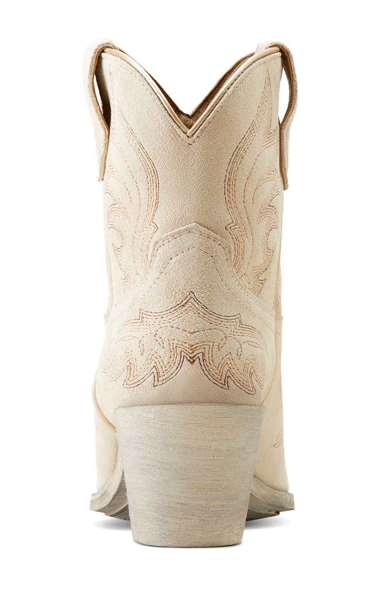 Ariat Chandler Western Bootie, Alternate, color, Cloud White Suede