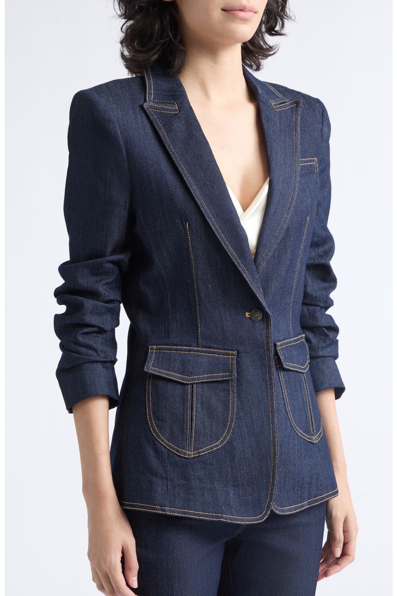 Louisa Cotton Blend Jacket, Alternate, color, INDIGO