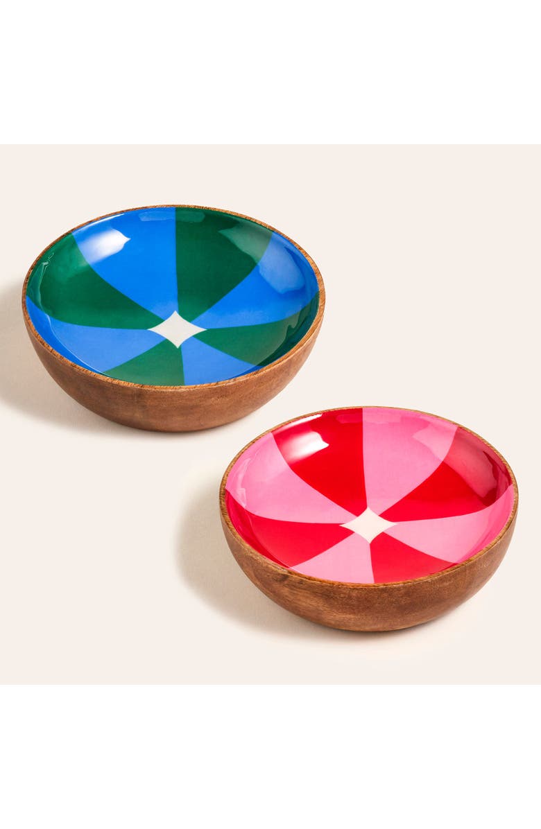 Zsa Zsa Zsu Lakri Mango Wood Bowl 2 Piece Set, Main, color, Multicolor