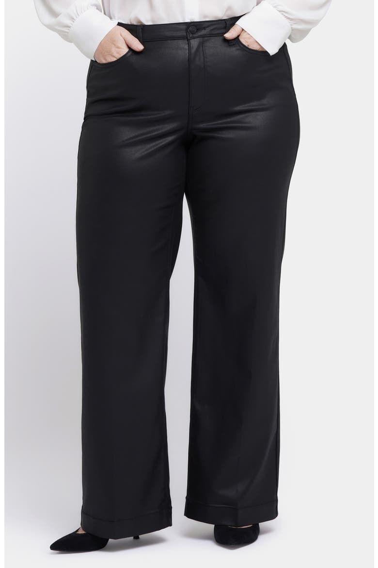 Teresa Coated Wide Leg Jeans, Main, color, BLACK COATED