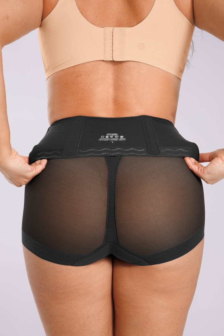 High Waist Mesh Tummy Control Brief, Alternate, color, Classic black