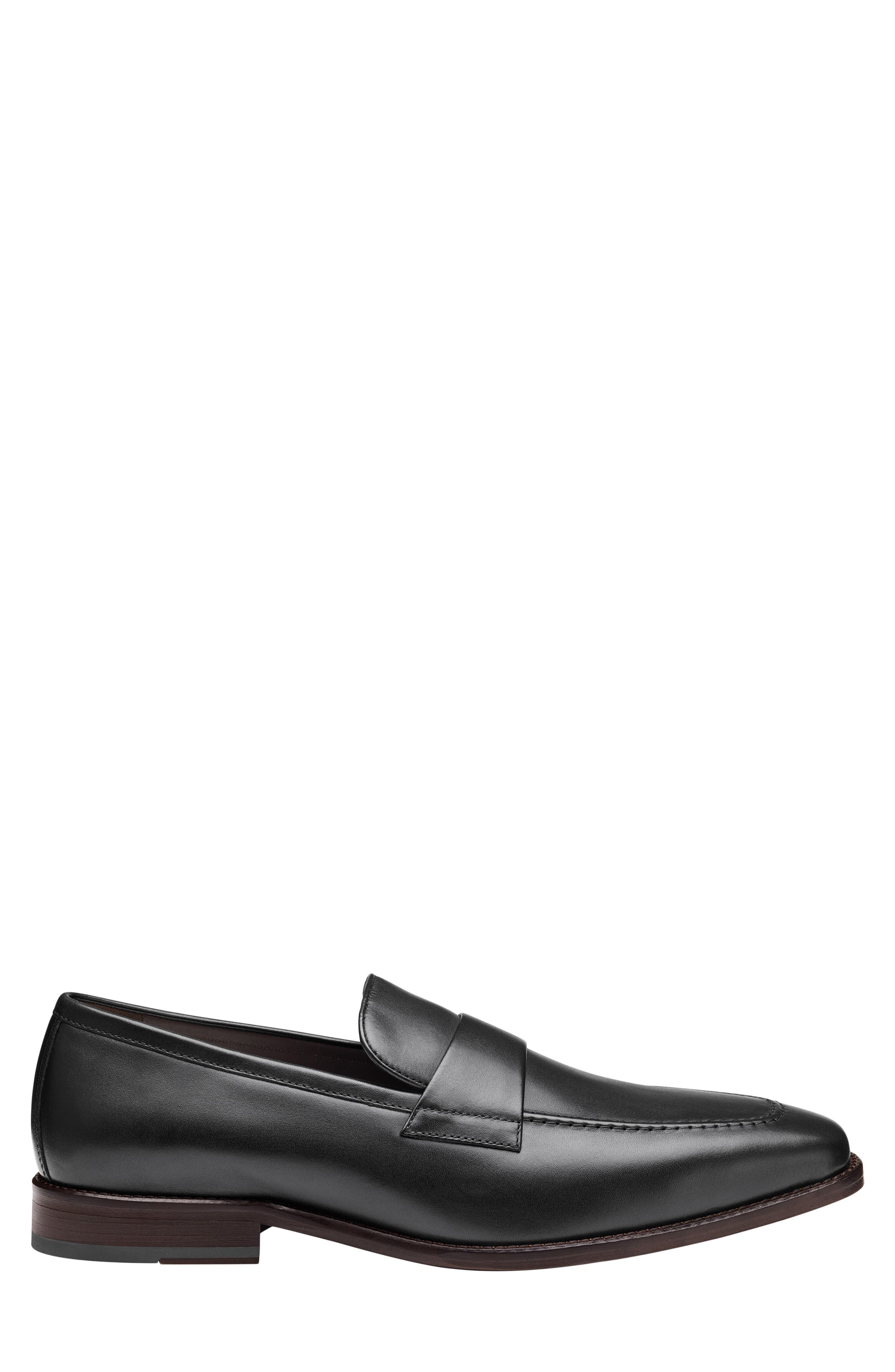 Johnston & Murphy Floyd Penny Loafer, Alternate, color, Black Full Grain