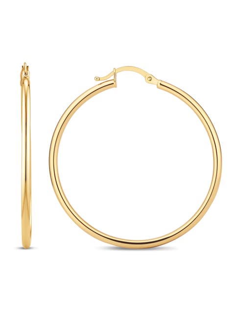 Classic Hoop Earrings In 14k Gold, 35mm