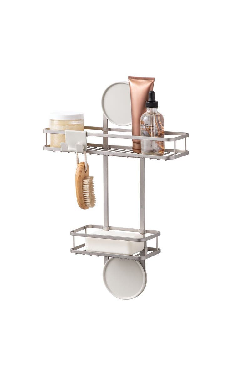 iDesign Self-Adhesive Shower Caddy with Razor Holder - Satin, Main, color, Satin