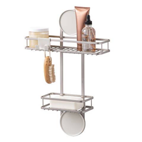 Self-Adhesive Shower Caddy with Razor Holder - Satin