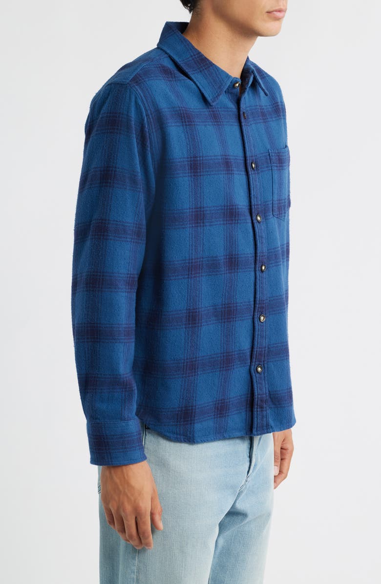 Corridor Appalachian Plaid Cotton Flannel Button-Up Shirt, Alternate, color, Navy