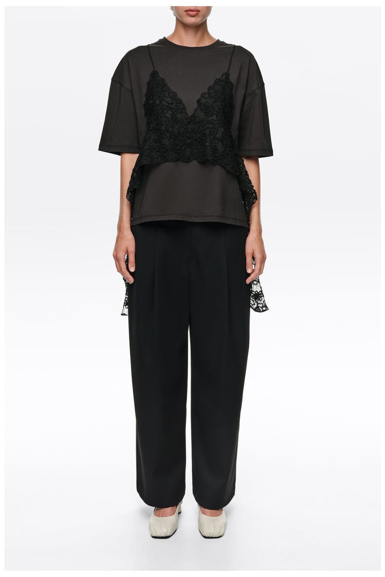 Long Darted Trousers, Main, color, BLACK