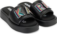 KARL LAGERFELD PARIS Opal Studs Platform Slide Sandal