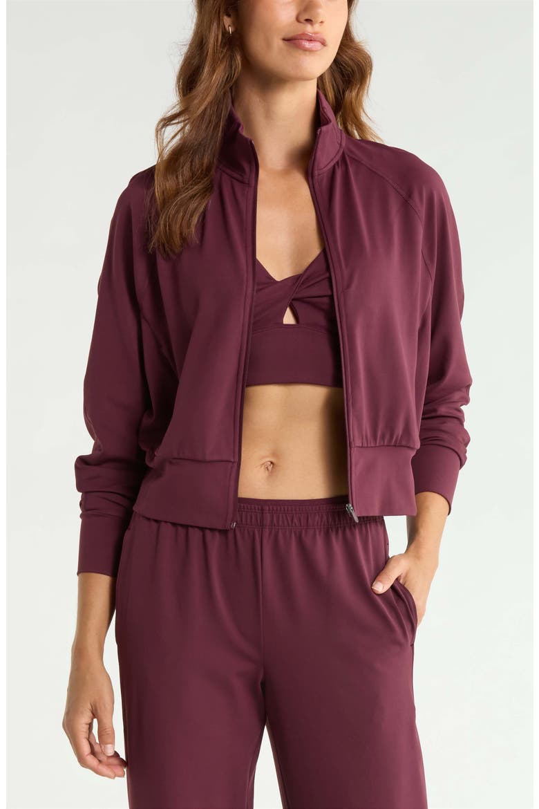 Zen Track Jacket, Main, color, BURGUNDY STEM
