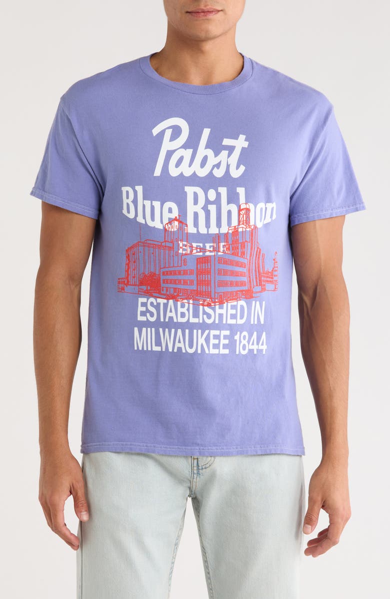 Ripple Junction Pabst Blue Ribbon Cotton Graphic T-Shirt, Main, color, Pigment Dye Blue Jean