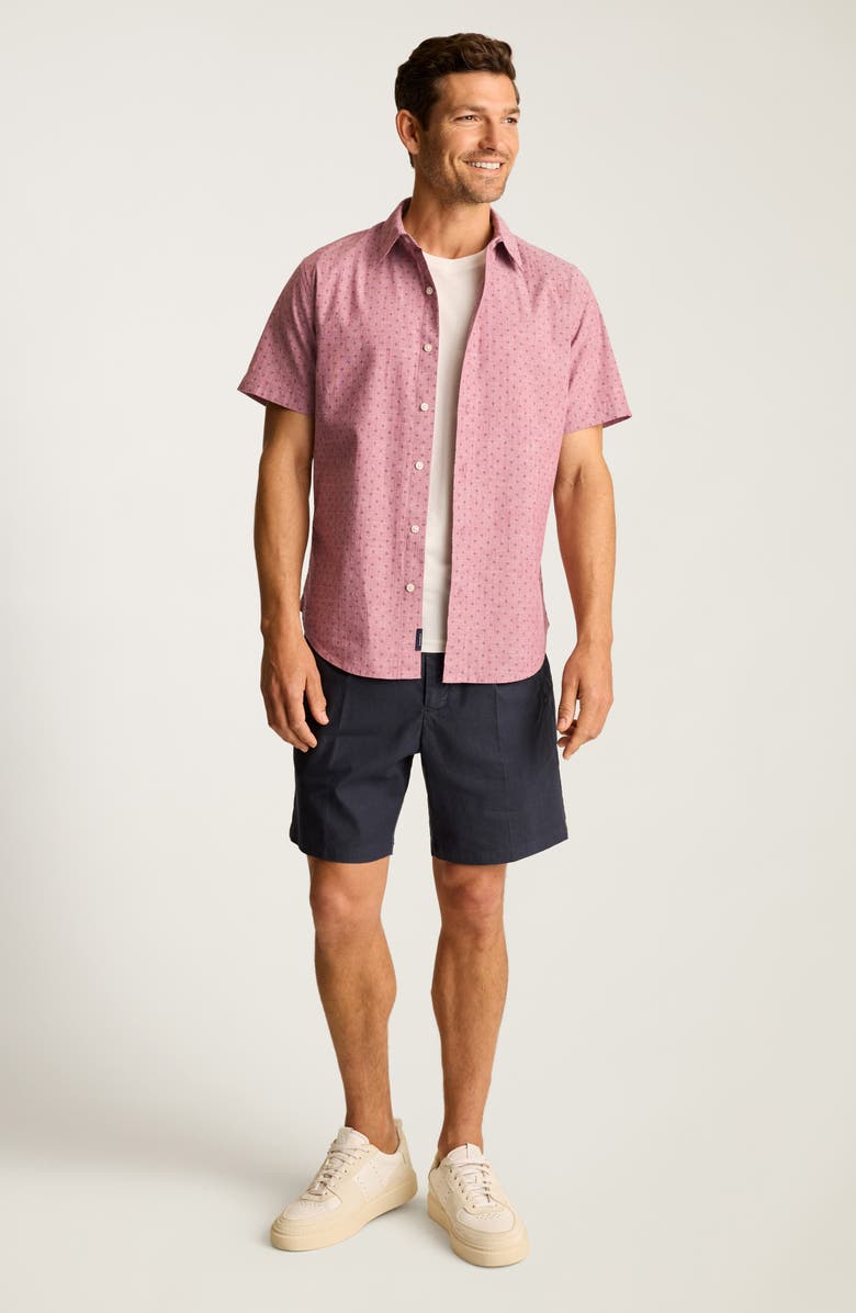 Bonobos Riviera Short Sleeve Stretch Cotton Button-Up Shirt, Alternate, color, Waywell Geo V2 C43
