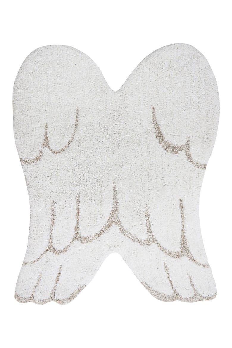 Mini Wings Washable Cotton Blend Rug, Main, color, IVORY LINEN PEARL GREY