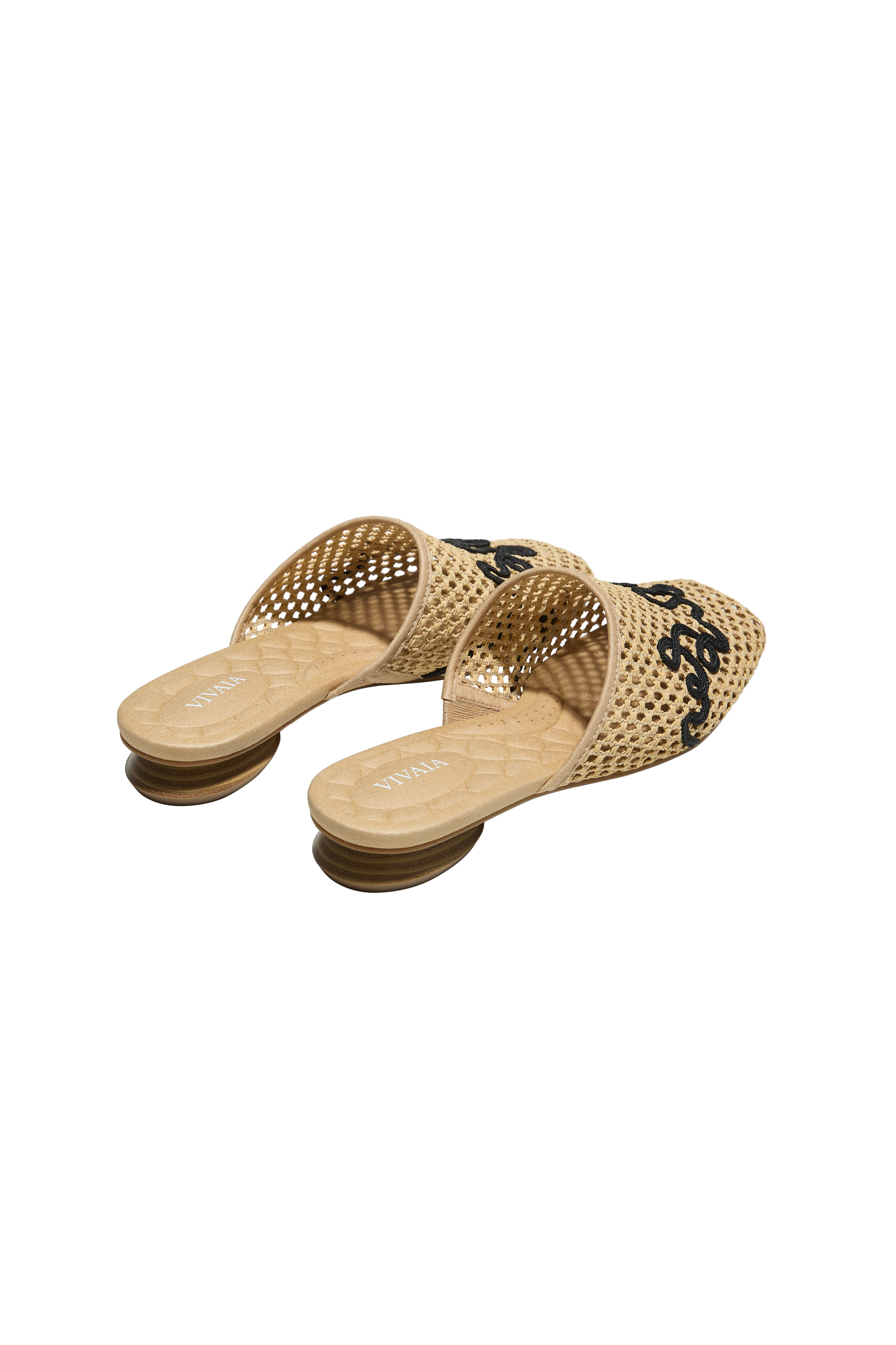 Maura Square-Toe Mesh Sandals, Alternate, color, NATURAL/BLACK