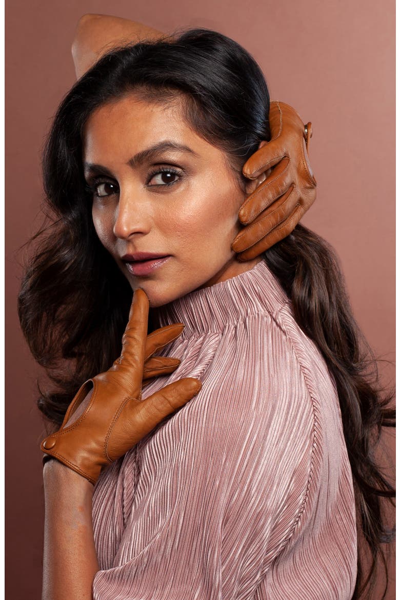 Washable Leather Driver Gloves, Alternate, color, CAMEL
