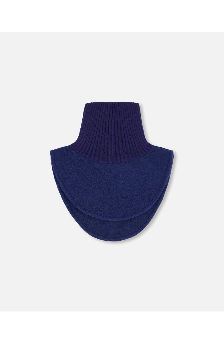 Deux par Deux Kids Gender Inclusive Polar Fleece and Knit Neckwarmer, Alternate, color, Navy Blue