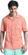 Margaritaville Men's Margaritaville Coral New York Mets Linen Party Button-Up Shirt