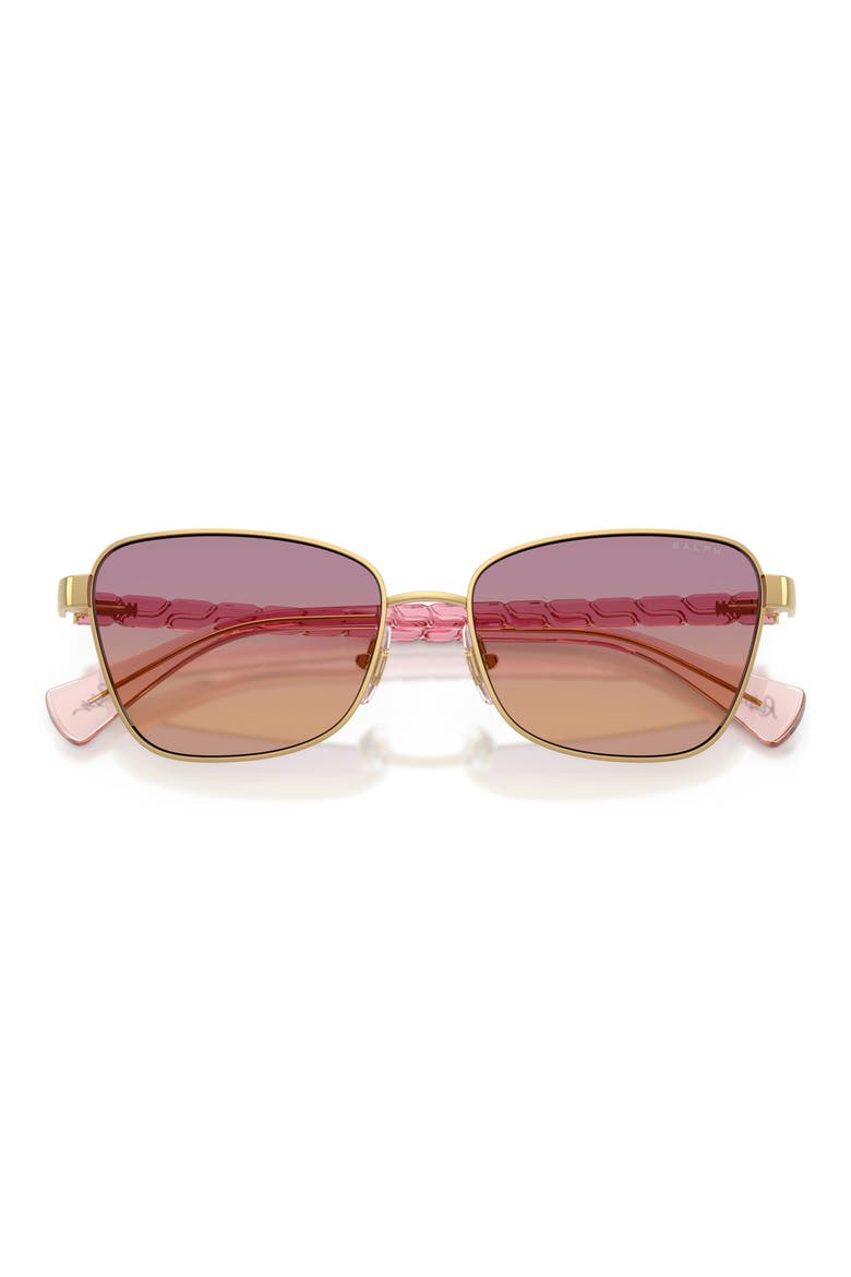 56mm Oversize Gradient Irregular Sunglasses, Alternate, color, SHINY GOLD / GRADIENT ROSE