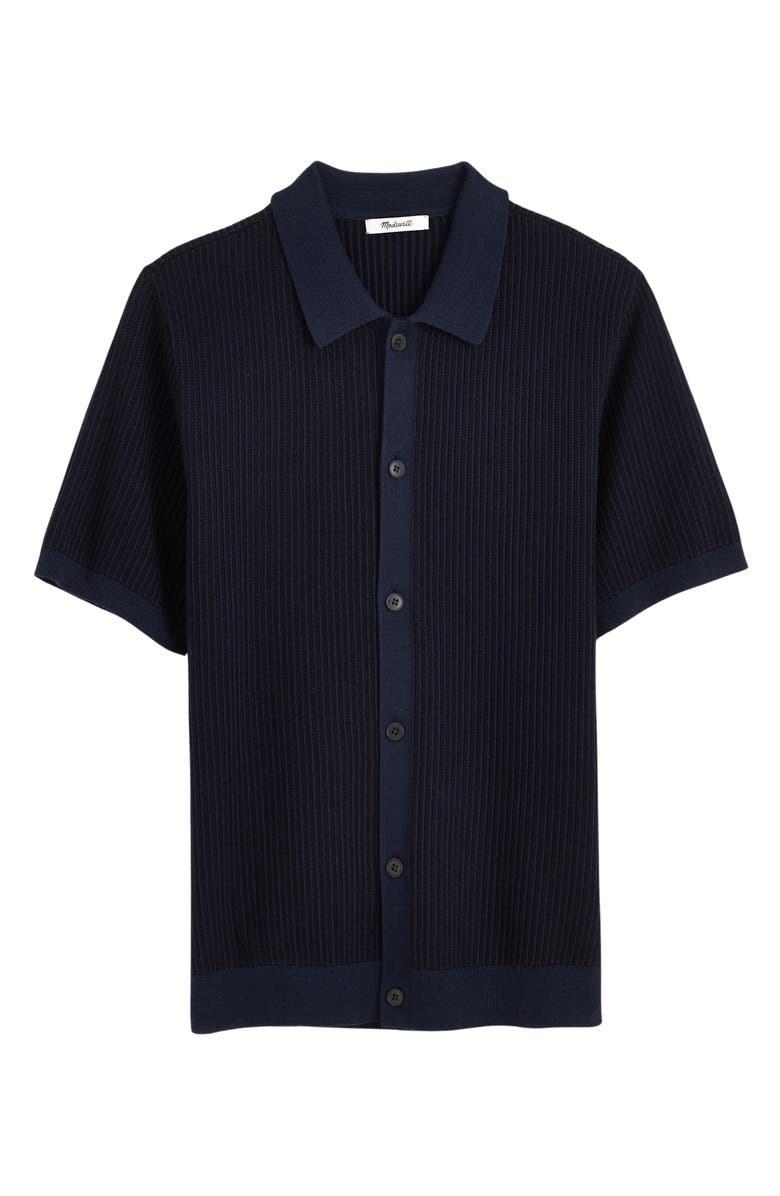 Madewell Tuck Stitch Short Sleeve Button-Up Shirt, Alternate, color, 