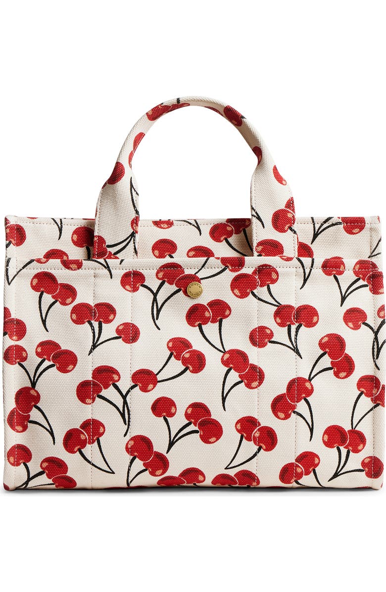 COACH Cherry Print Canvas Cargo Tote, Alternate, color,